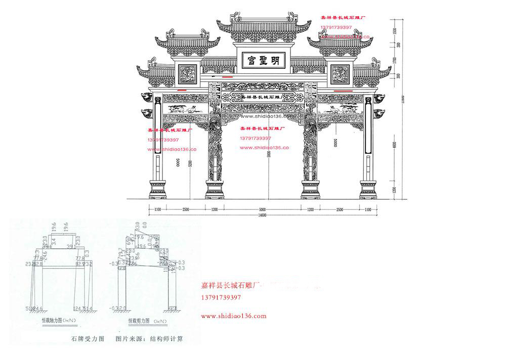 石牌坊受力结构图